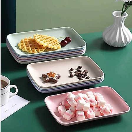Dreamyhouse 4pcs Wheat Straw Piring Saji Warna-Warni - Gambar 4