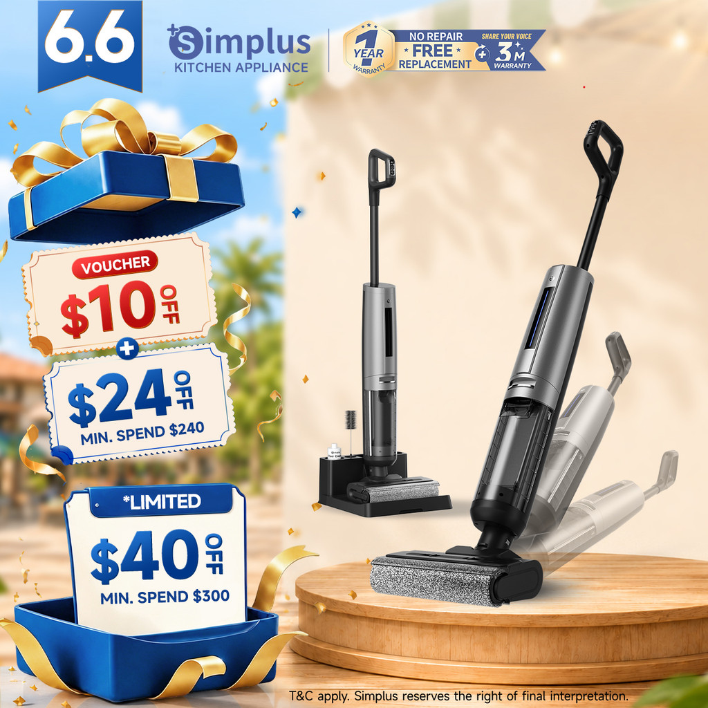 Simplus Kit Wet&Dry Vacuum Cleaner| 180° Flat Lying Mopping | Dry ...
