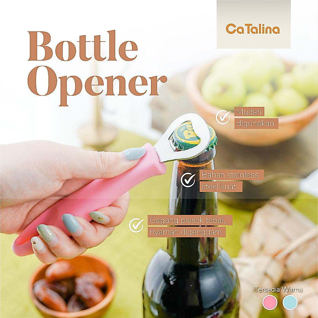 CaTalina Pembuka Botol Bottle Opener Stainless - Gambar 2