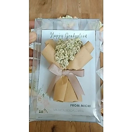 mini buket / Buket bunga kering dalam box