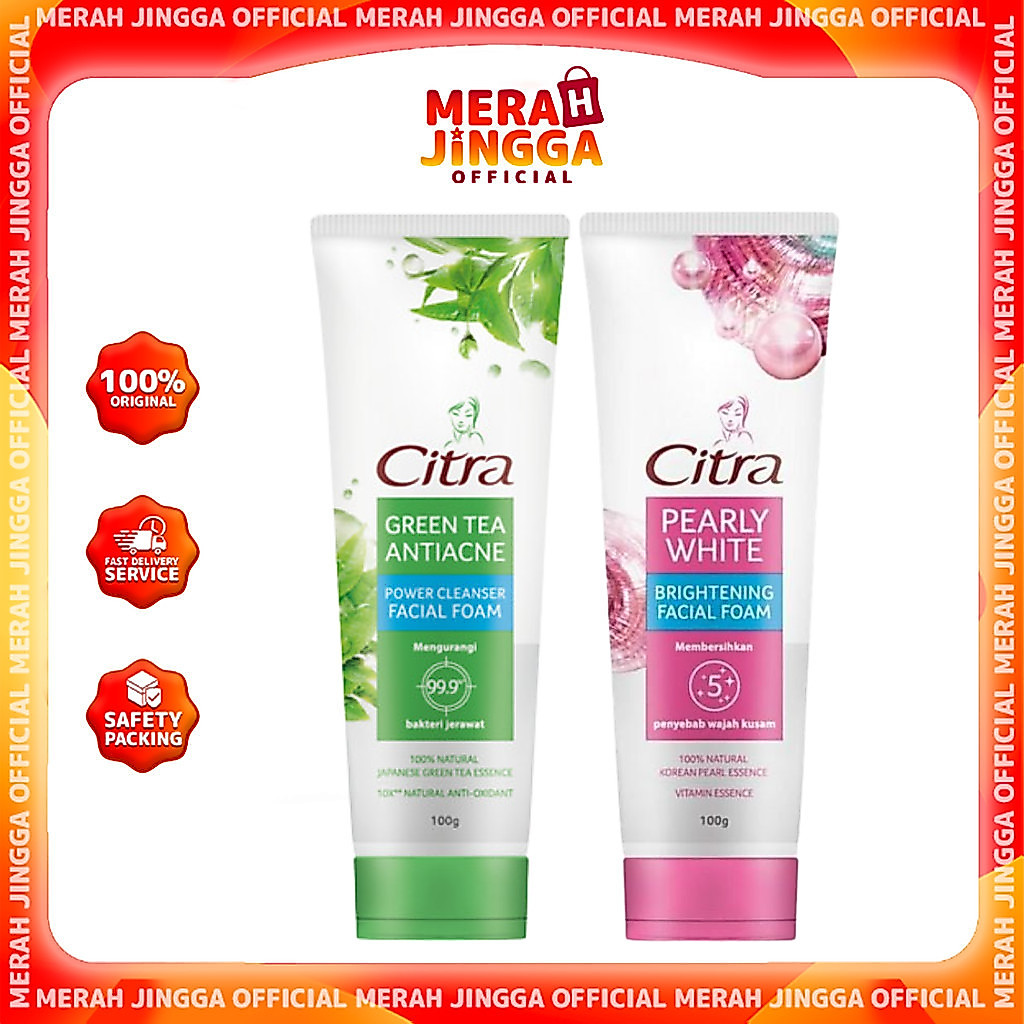 Citra Facial Foam 100gr / Pearly White / Green Tea / Merah Jingga Official