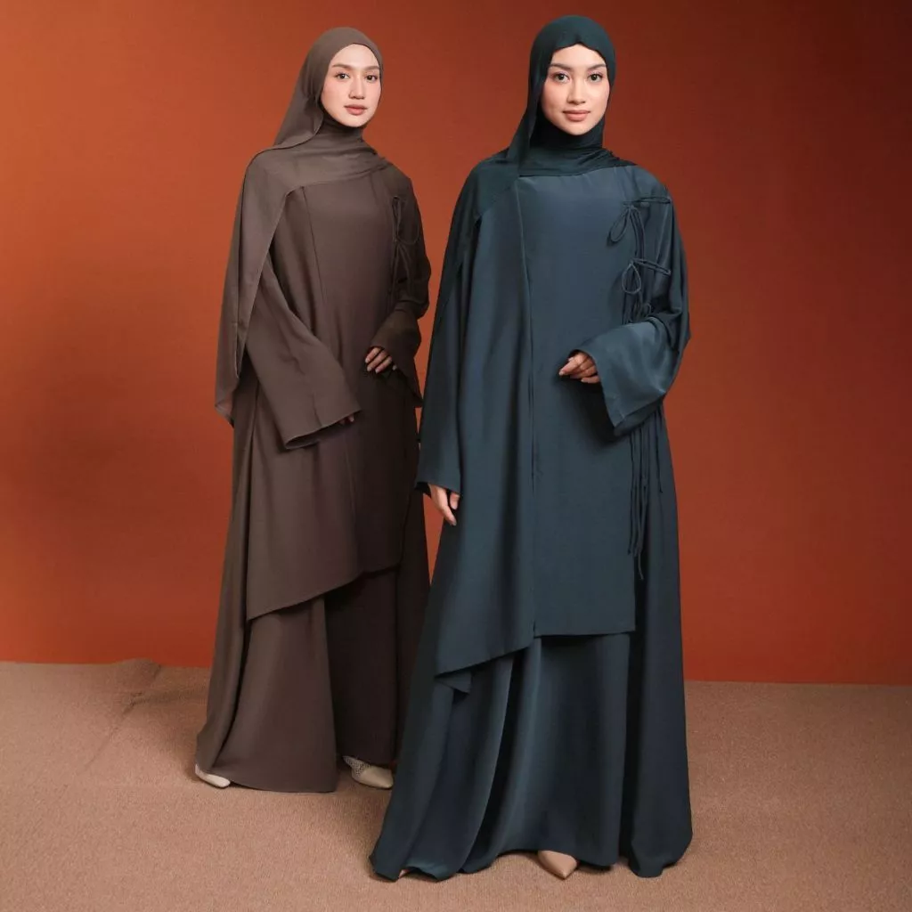 Lozy Hijab - Meera Abaya Dress (Gamis Dress Haji dan Umrah Bahan Cooltech) - Gambar 4