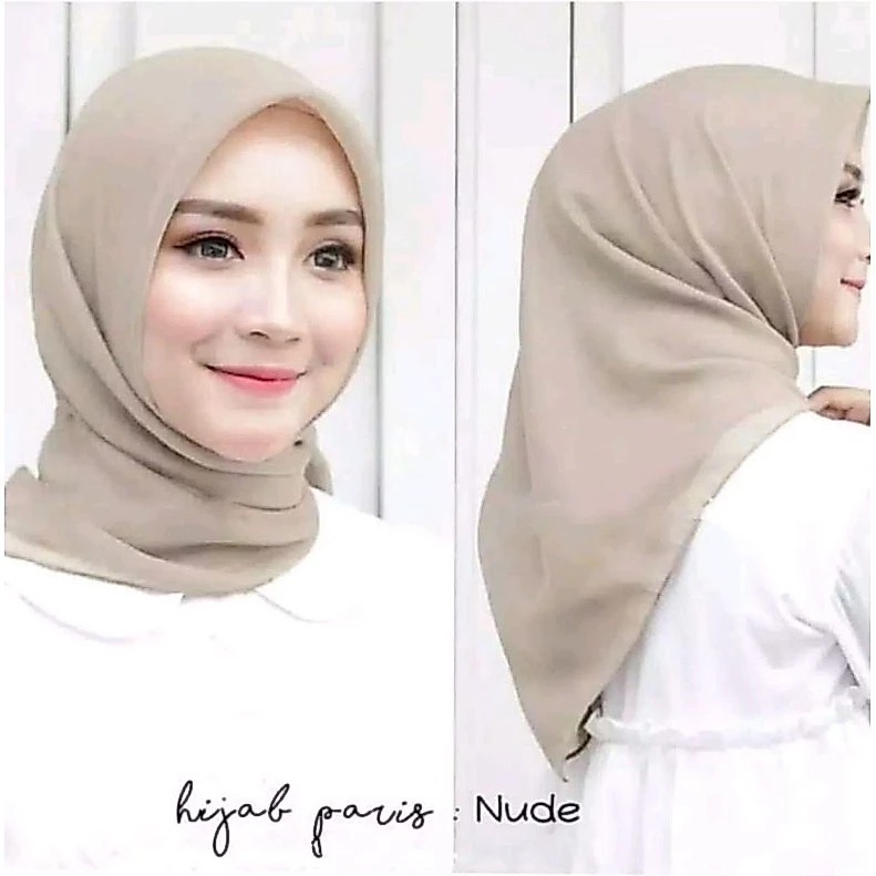 Hijab Segi Empat Paris Jadul Polos / Segi 4 Paris Red Rose/Sadika/Azara/Varisha/Bisa COD - Gambar 4