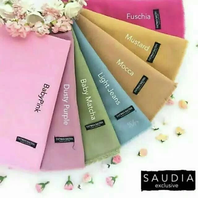 Hijab Segi Empat Rawis Saudia Polos Part 5 / Segi Empat Rawis Polos / Segi Empat Premium - Gambar 2