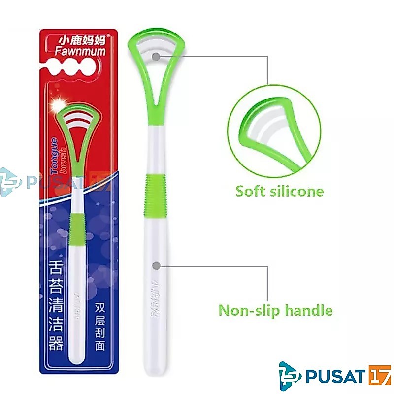 PEMBERSIH LIDAH / SIKAT LIDAH KUALITAS 2 FUNGSI / TONGUE CLEANER SCRAPER FOOD GRADE - Gambar 4