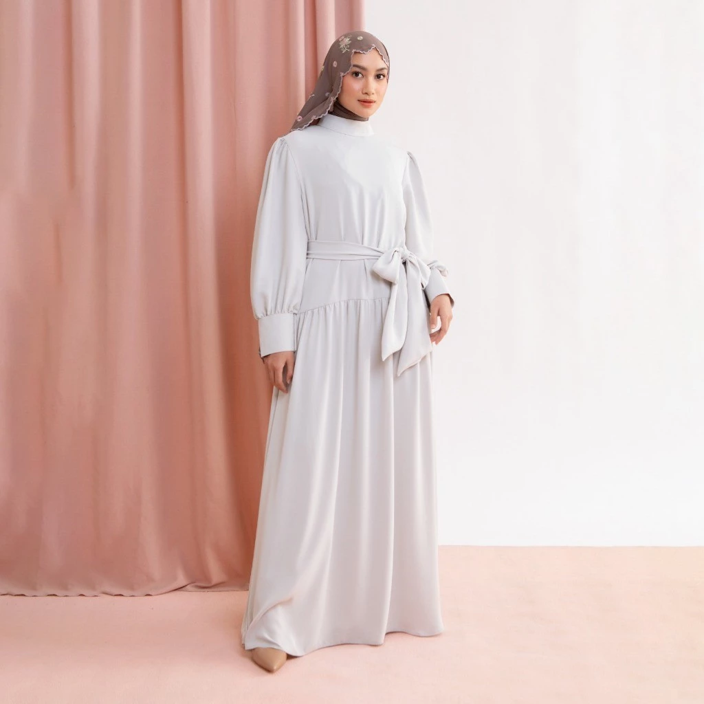 Lozy Hijab - Lesti Dress Lozy x Lesti (Long Dress Bahan Poly Flowy Anti UV ) - Gambar 3
