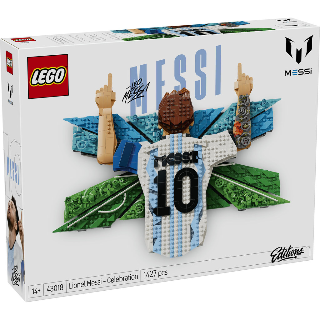 LEGO Editions Football 43018 Lionel Messi – Celebration (1427 Pieces), FIFA World Cup 2026 Collection, Toys, Bricks, Mainan - Gambar 4