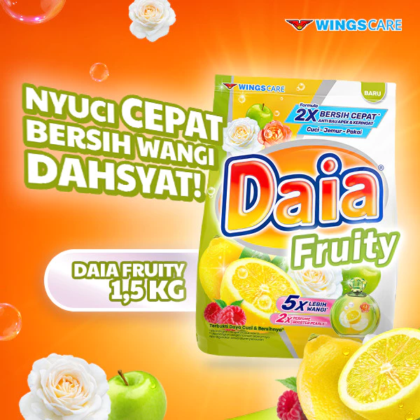 Daia Detergen Bubuk Fruity 1,5 kg