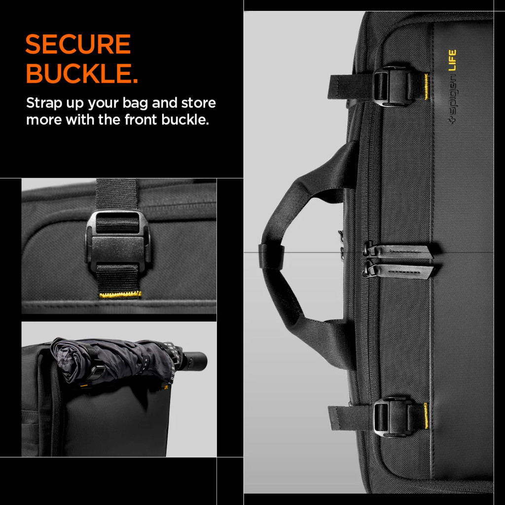 SPIGEN Tas Selempang Bahu Laptop Business Bag Life Klasden Travel Friendly Black Sleeve - Gambar 3