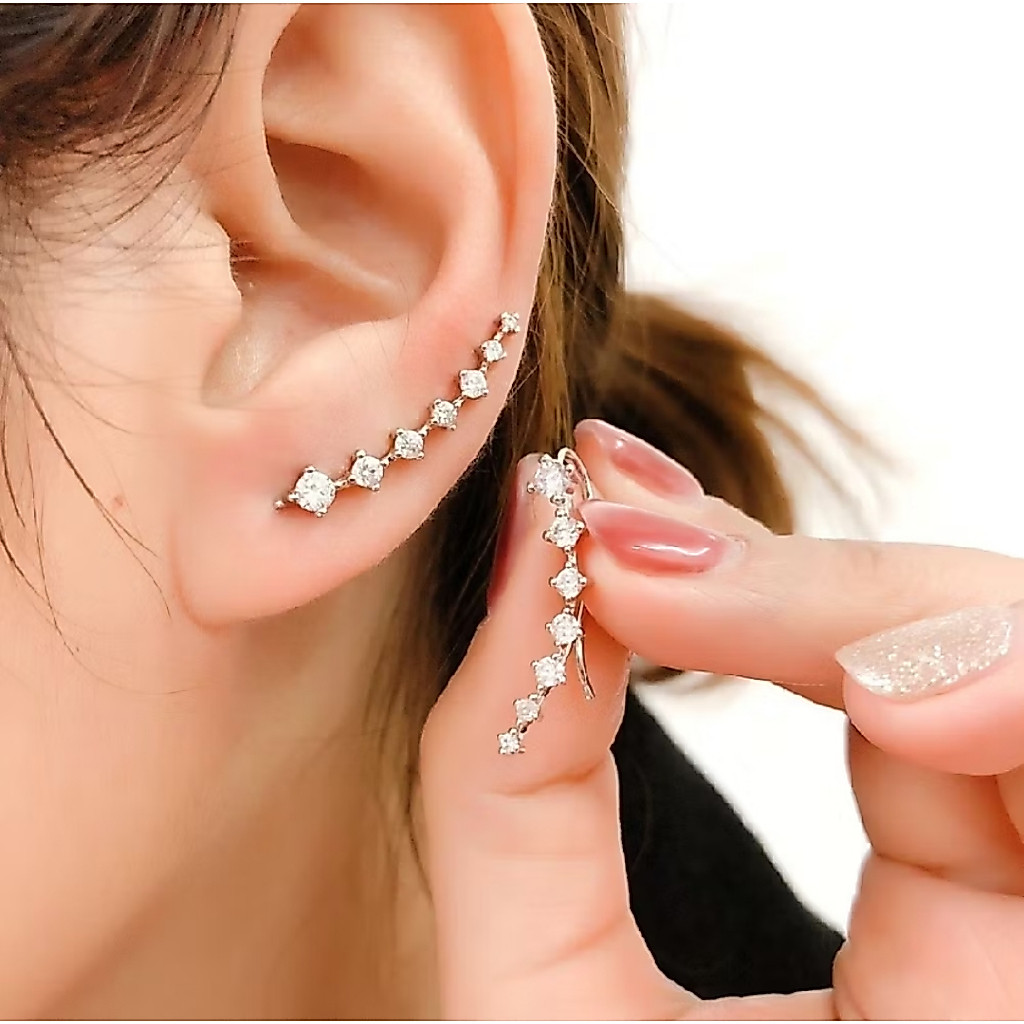 1PASANG Anting Garis Wanita Motif Comet Mutiara Gaya Korea Aksesoris Fashion Stud Earrings Women Anteng Elegan A348 - Gambar 3