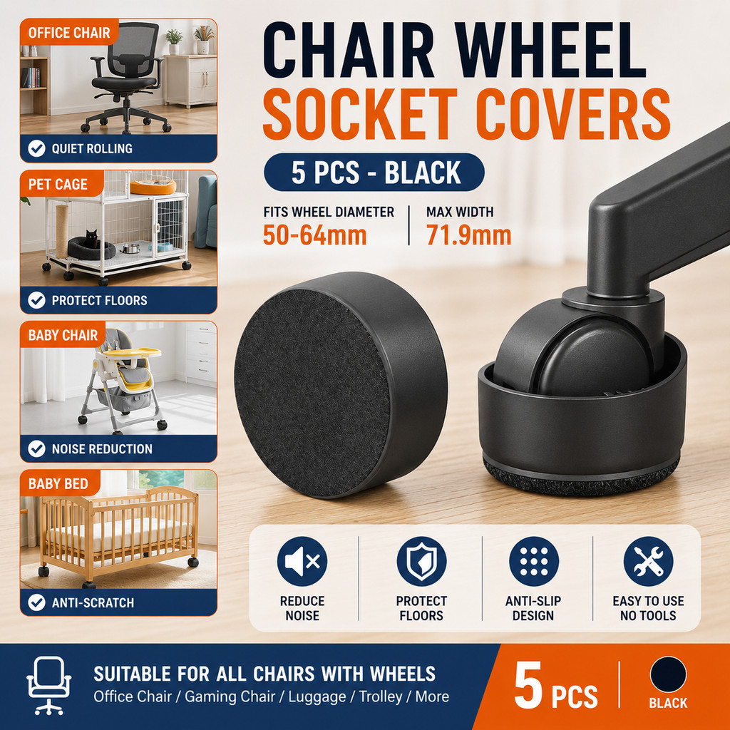 Universal Chair Wheel Covers Silent Rolling TPU Caster Protector for ...