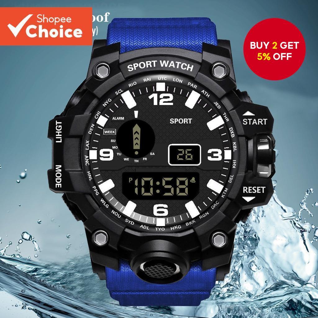 Outdoor Sports Watch Multifunctional Digital Waterproof for Men Women ...