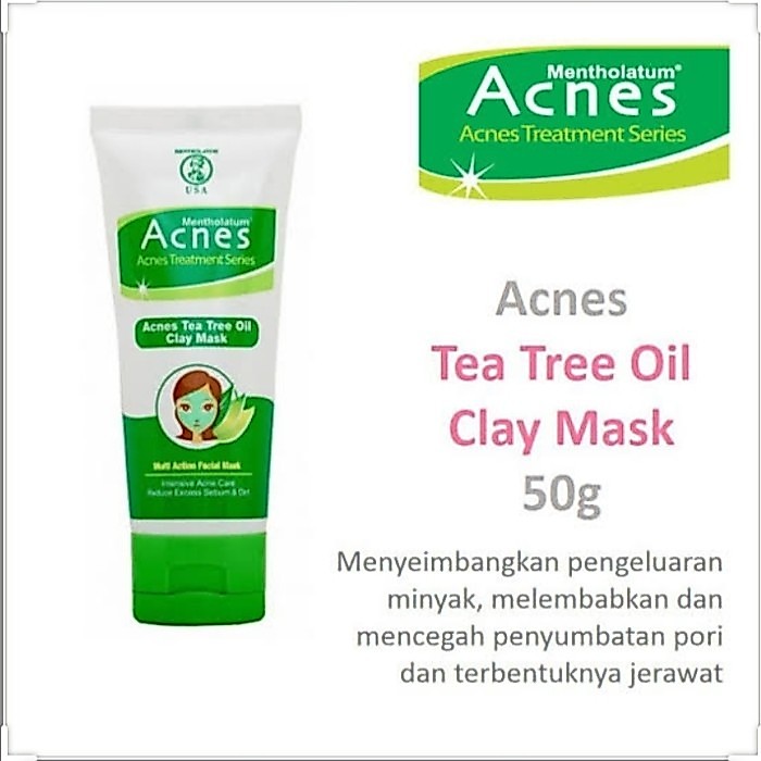 Acnes Tea Tree Oil Clay Mask 50gr / Merah Jingga Official - Gambar 2