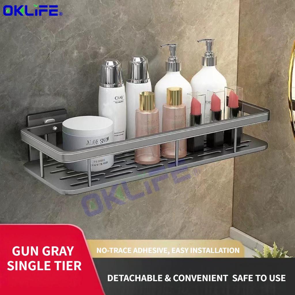 Anti-Rust Aluminum No-Drill Shower Caddy with Towel Hooks view 11