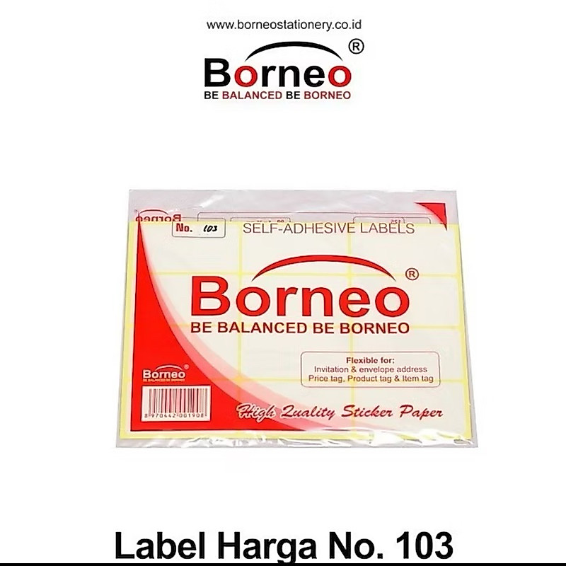 Label Harga Borneo Sticker Label Harga