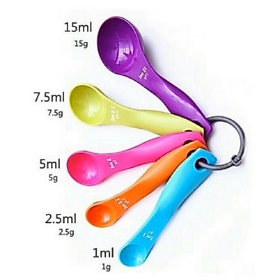 Dreamyhouse Sendok takar set 5 in 1 warna warni ukuran kue air bumbu - Gambar 4