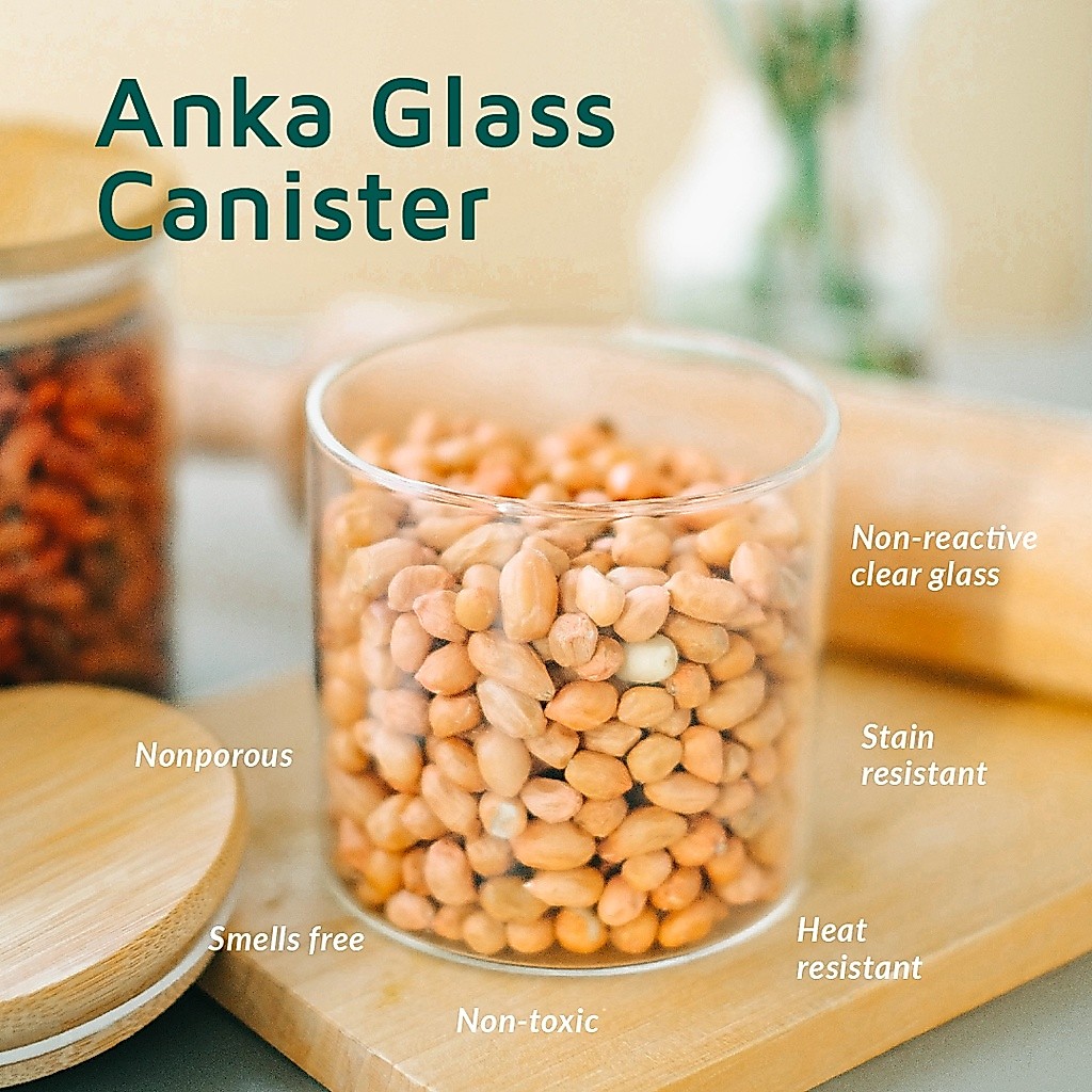 Toples Kaca Bulat Storage Jar Borosilicate Kedap Udara ( dia 8.5 cm ) - Gambar 2