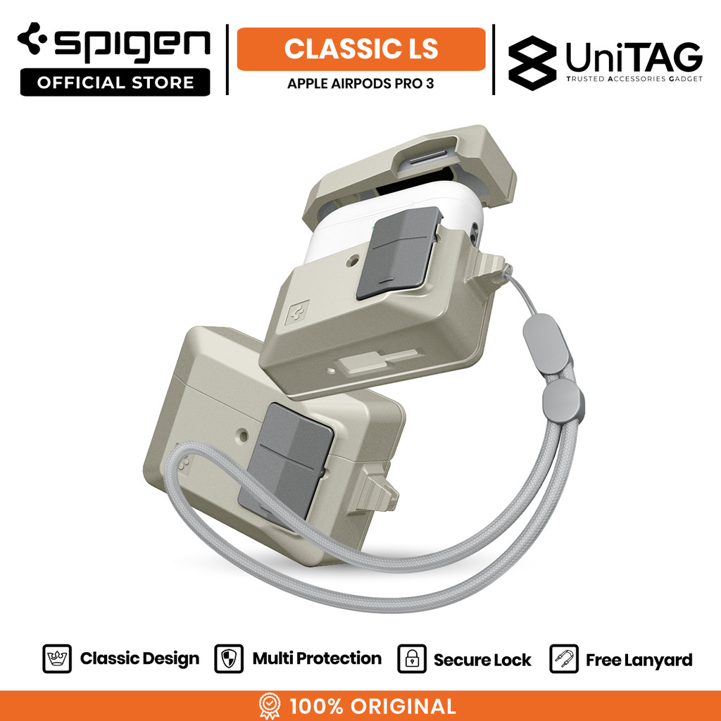SPIGEN Case for AirPods Pro 3 Classic LS Stone Premium Retro Design Full Protection Casing
