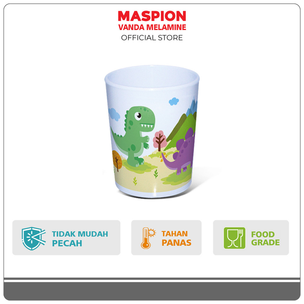 Maspion Vanda Melamin Gelas 3 Inch Dino Kids