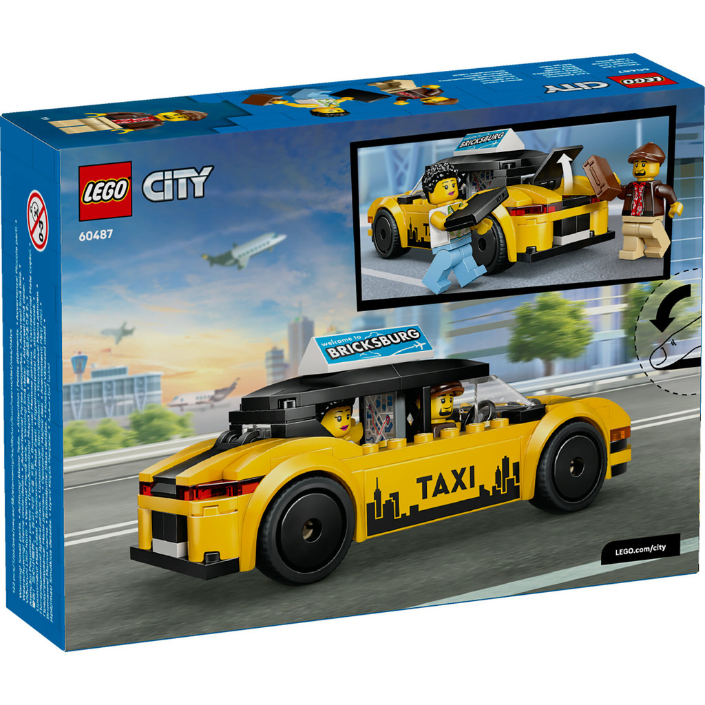LEGO City 60487 Yellow Taxi (122 Pieces), Building Block, Toys, Bricks - Gambar 4