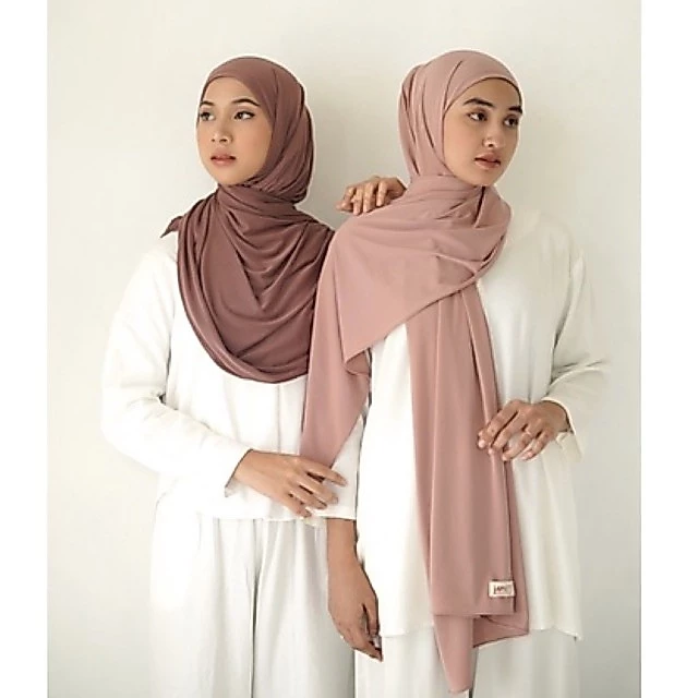 Hijab Pashmina Kaos Jersey / Jilbab Pashmina Jersey Premium - Gambar 2