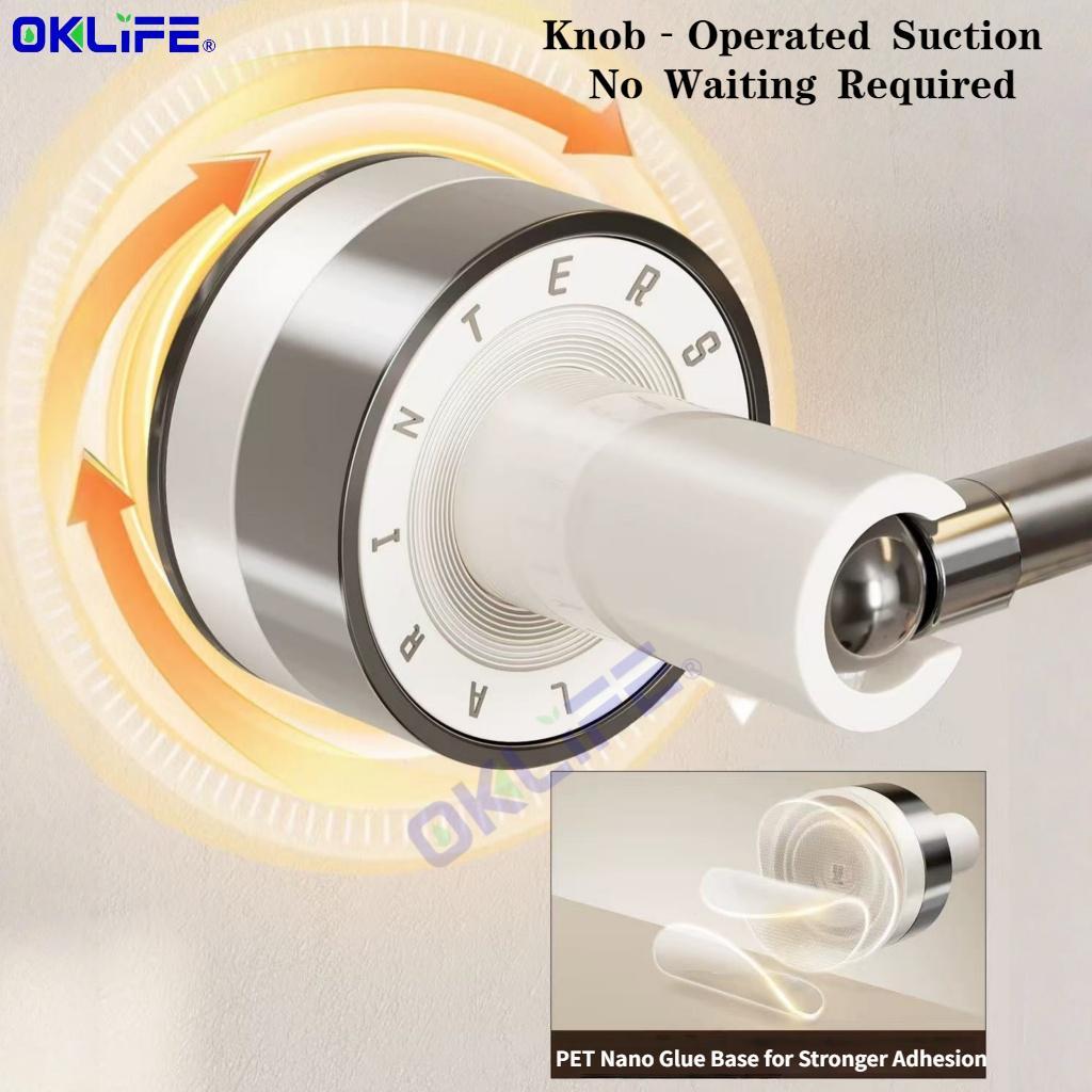 Space Saving Rotatable Suction Towel Bar Punch Free Removable Wall Rack For Bathroom Laundry Room Use view 5