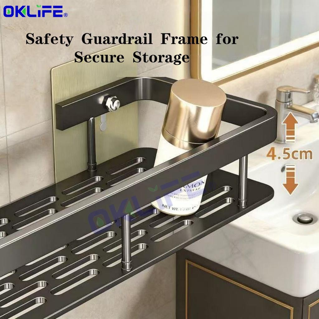 Anti-Rust Aluminum No-Drill Shower Caddy with Towel Hooks view 5