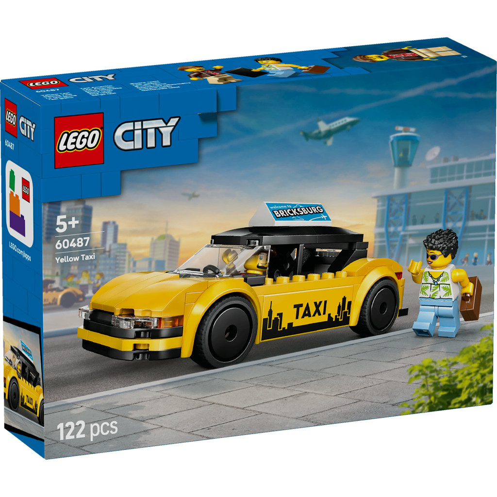 LEGO City 60487 Yellow Taxi (122 Pieces), Building Block, Toys, Bricks - Gambar 3