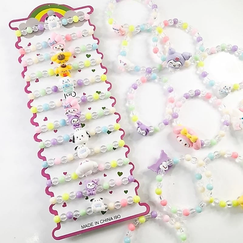 Gelang Manik Mote Karakter Sanriyo Gelang Anak Karakter Lucu Isi 12pcs - Gambar 3