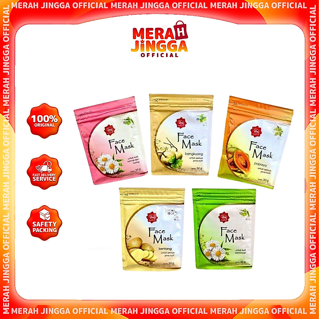 Viva Face Mask Sachet ukuran 30 g / Masker Wajah / Merah Jingga Official