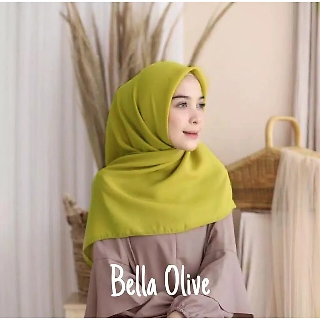 Kerudung Segi Empat Bella Square Polos Part 3 / Kerudung Bella Square / Kerudung Segi Empat - Gambar 3