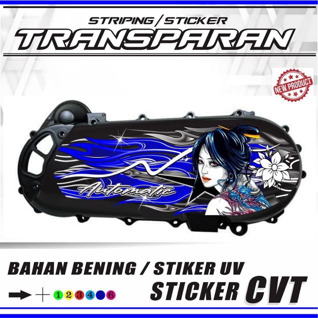 CVT MOTORCYCLE STICKER/ CVT POLE/ TRANSPARENT UV BLOCK CVT STRIPING ...