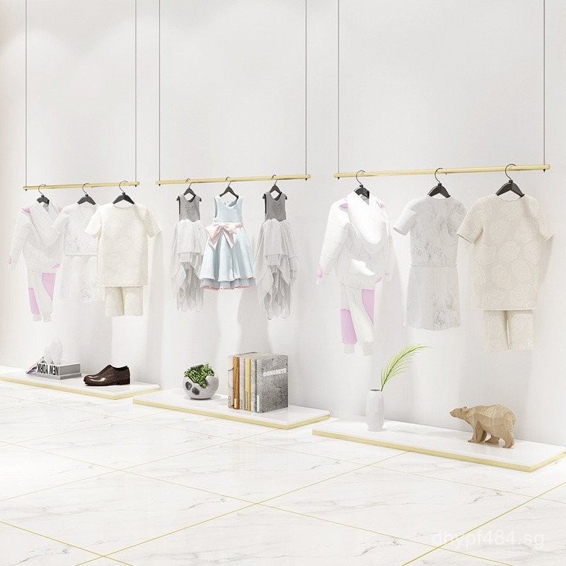 Wall-Mounted Display Rack Clothes Rack Hanging Shelf Children's ...