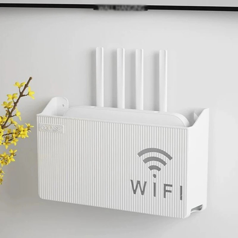 Wall Mounted Router Storage Rack No Drill Router Organizer TV Set-top ...