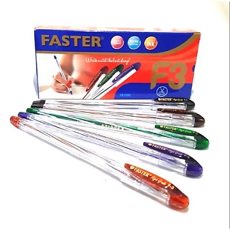 Pulpen Faster F3 Tinta Hitam Alat Tulis Sekolah dan Kantor - Gambar 2