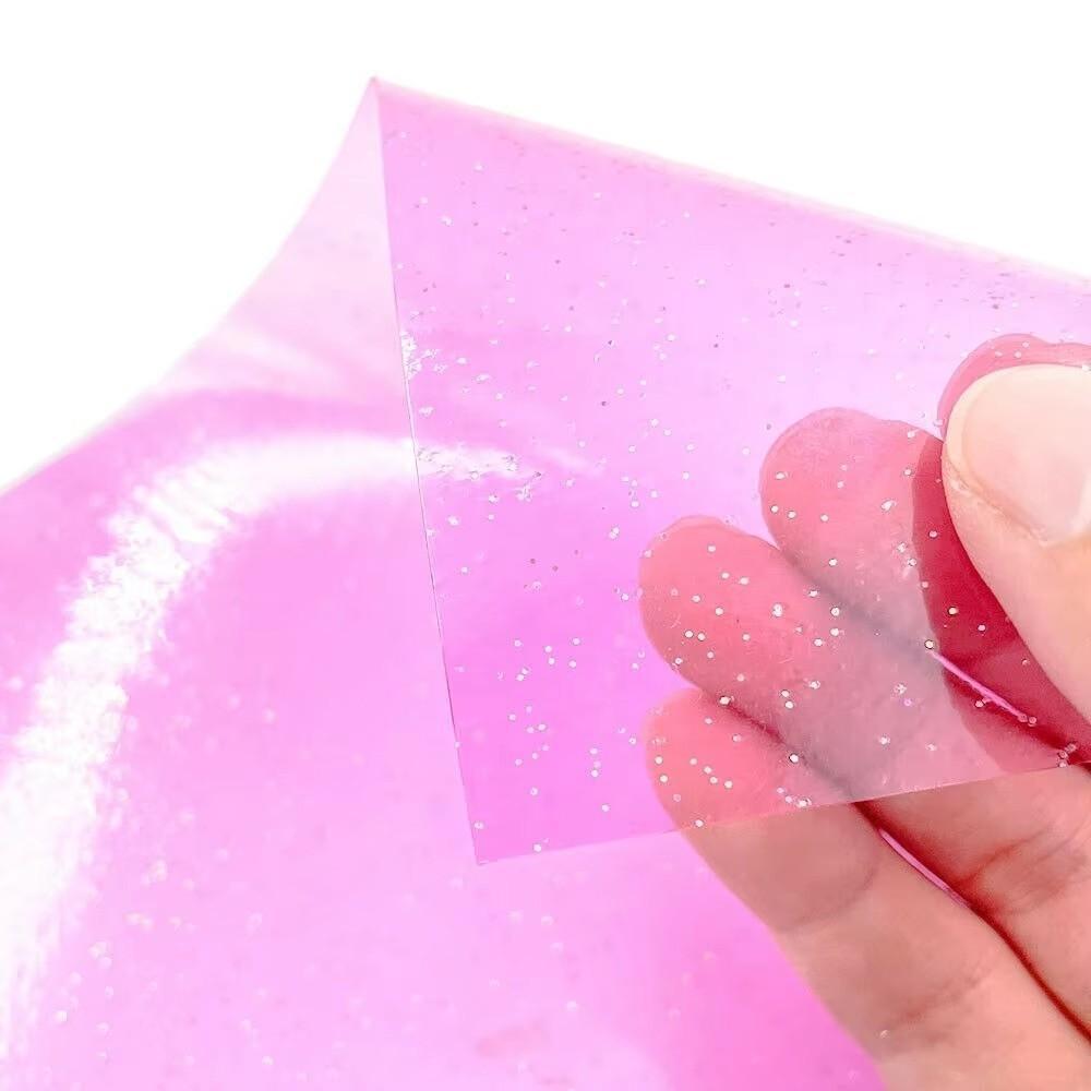 XIANSSG Transparent Vinyl Fabric, Waterproof Glitter PVC Jelly Vinyl ...