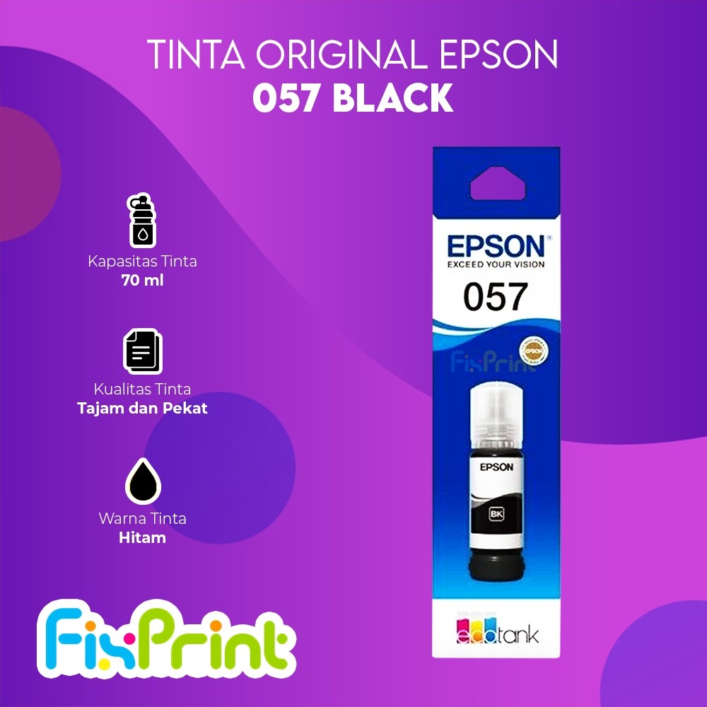 FixPrint Tinta Epson Original 057 T09D1 - T09D6 CMYK LC LM 70ml, Tinta Refill Printer Epson L8050 L18050