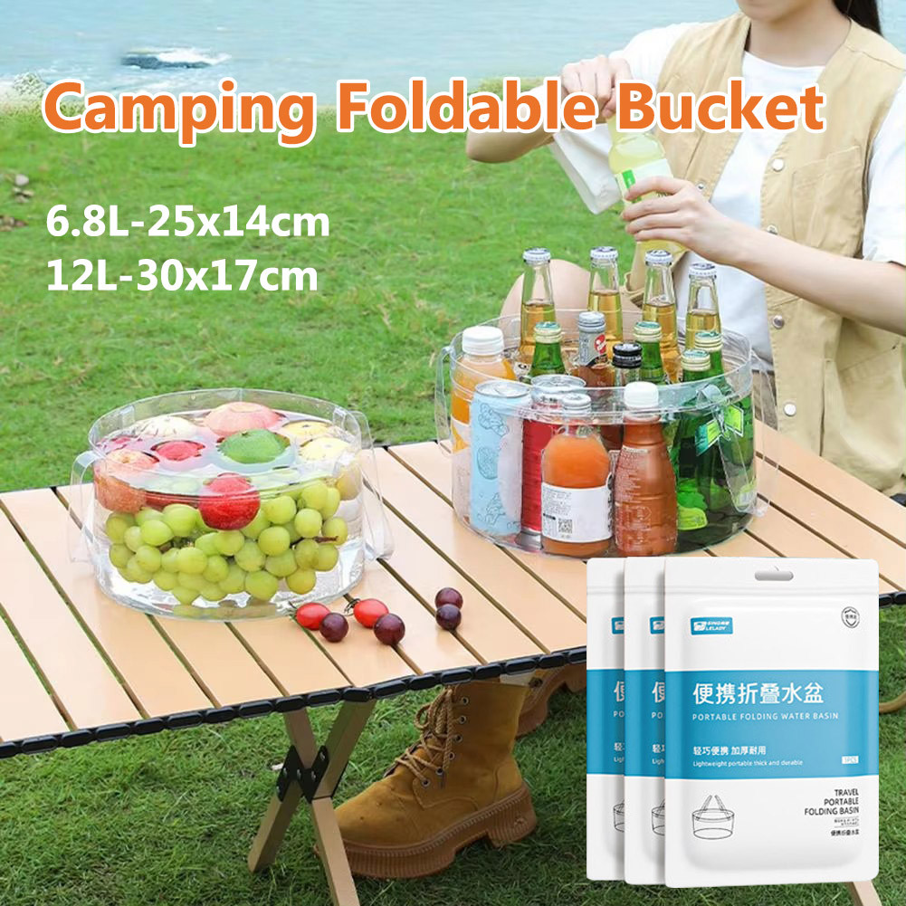 Travel Wash Basin Portable Water Bucket PVC Material Foldable ...