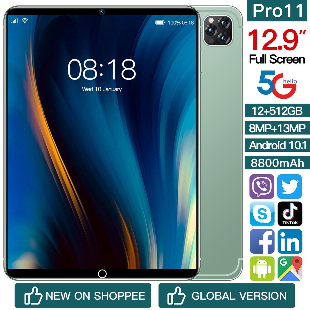 2025 Latest Upgrade Best Tablet 12.9 \Ten Core 5G/2.4G Dual WiFi PC ...