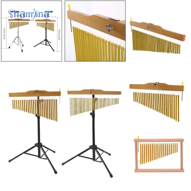 [Shamjina] 1Set Metal Golden Bar Chimes Wind Chime with Tripod Stand ...