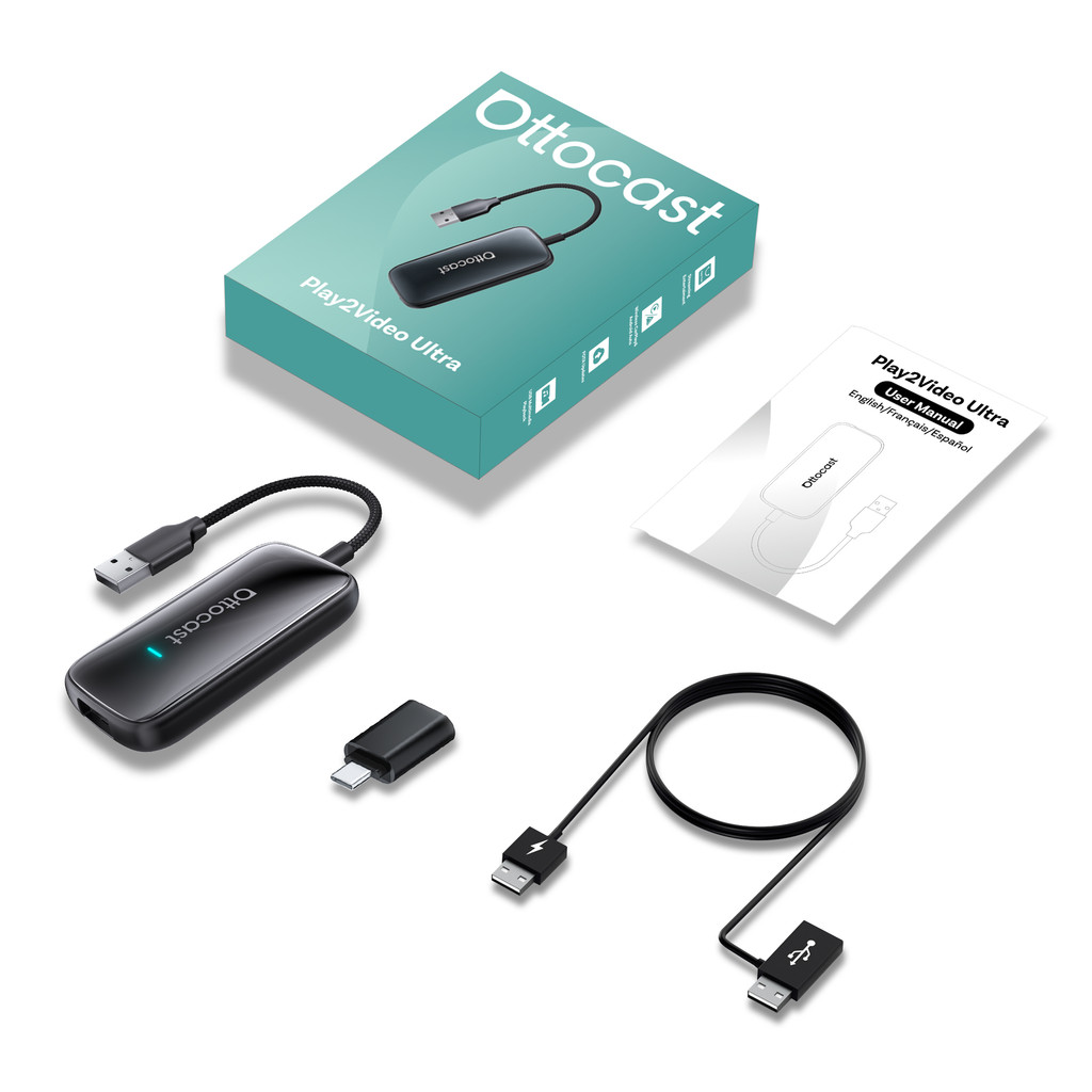 Ottocast Play2Video Ultra Ai Box Wireless CarPlay Android Auto