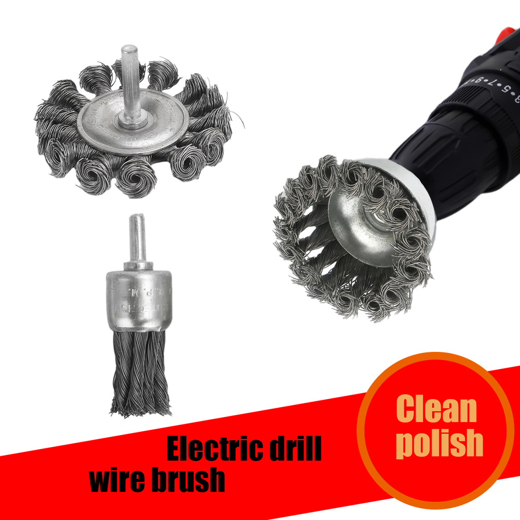 Steel Wire Brush 3Pcs Tisted Rust Removal Polishing Carbon For Grinder ...