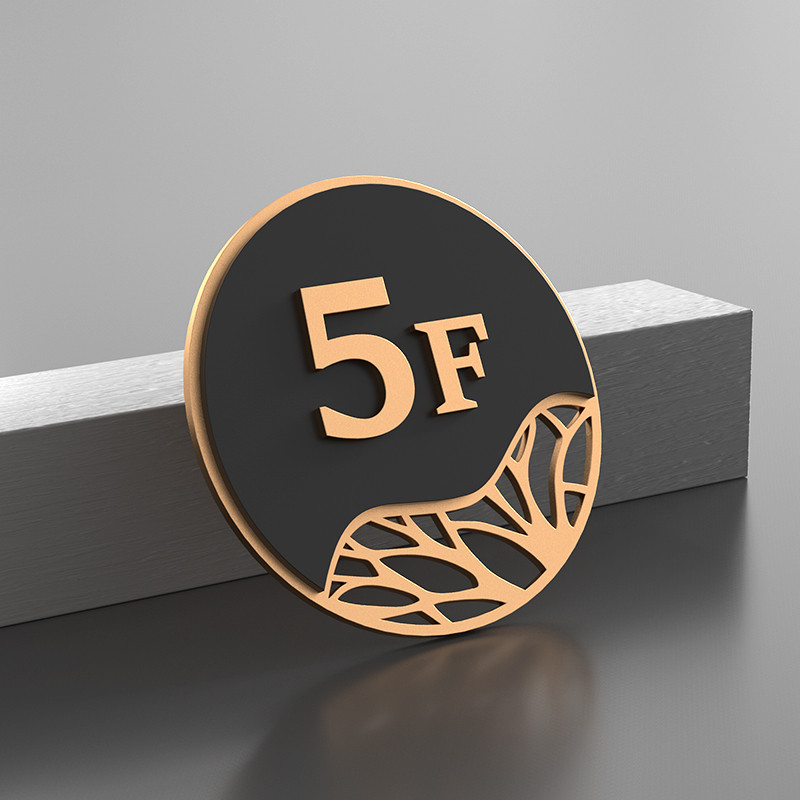 25x25cm Circular floor apartment company signboard Unit Number ...