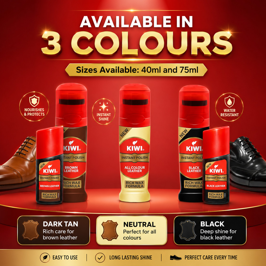 Kiwi Shoe Polish (Black / Brown / Neutral) - 40ml & 75ml | Shopee