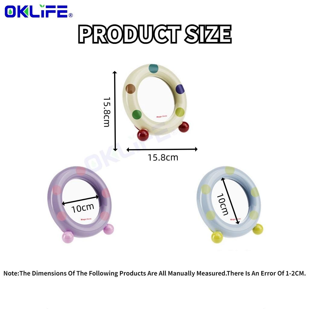 Vanity Mirror Adjustable Bracket Dopamine Cosmetic Mirror Round Vertical Desktop Makeup Mirror view 4