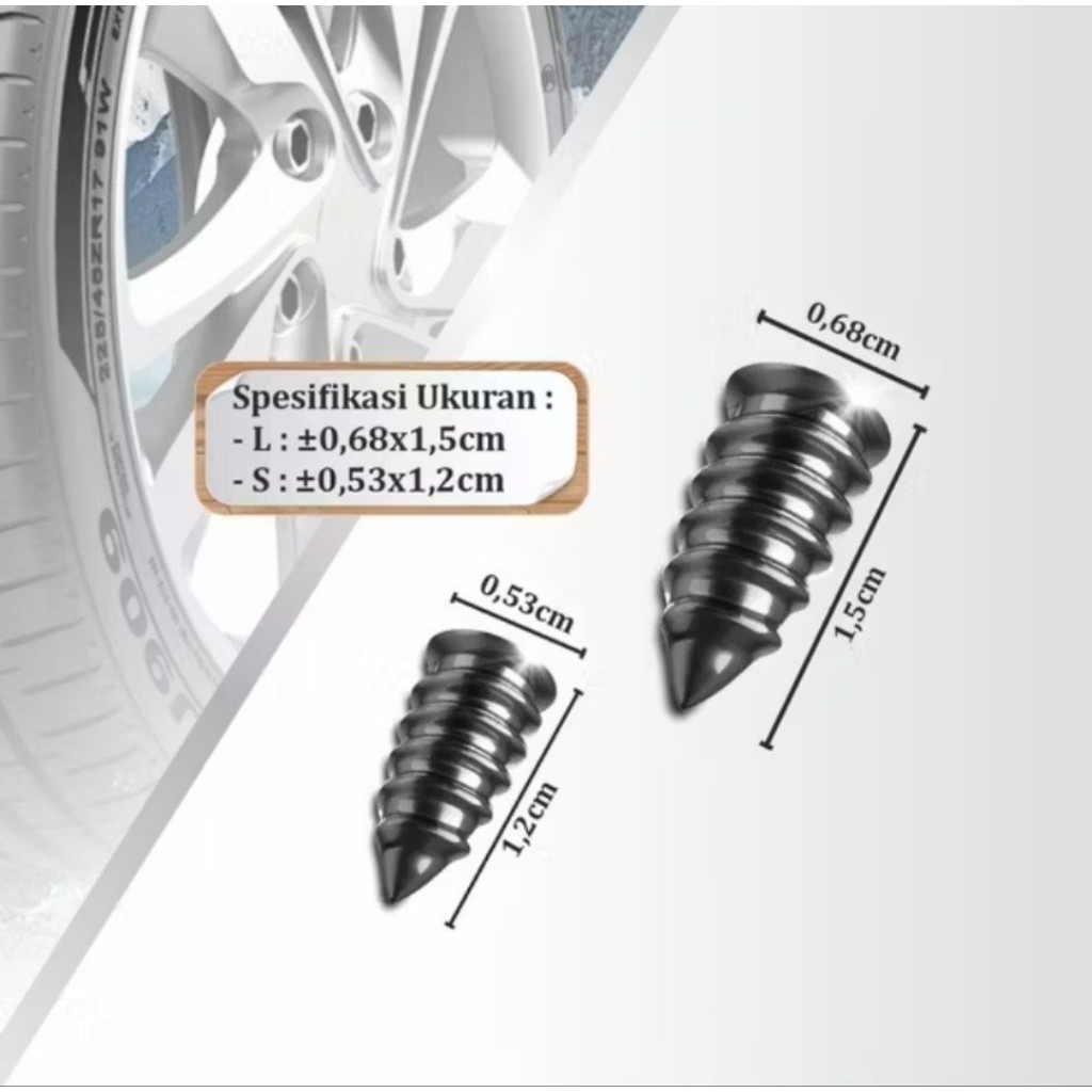 1PCS Sekrup Karet Penambal Ban Tubeless Bocor Motor Mobil Skrup Paku Baut Tambal Patch Bolt A104 - Gambar 3