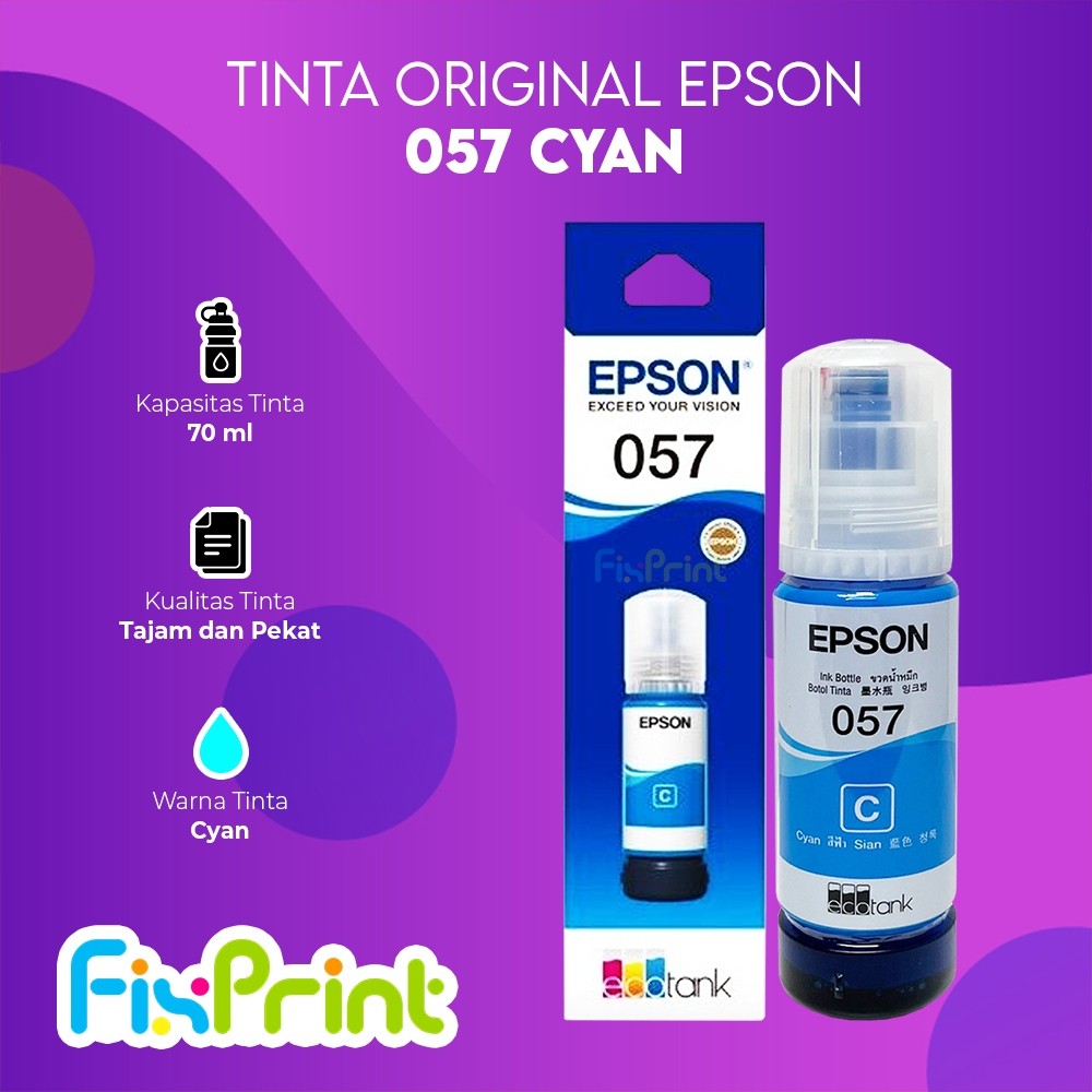 FixPrint Tinta Epson Original 057 T09D1 - T09D6 CMYK LC LM 70ml, Tinta Refill Printer Epson L8050 L18050 - Gambar 2