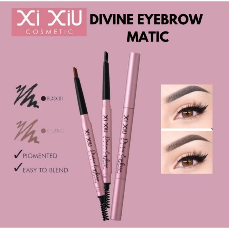 Xixiu Divine Eyebrow Matic With Spoolie Brush - Brown / Merah Jingga Official - Gambar 4
