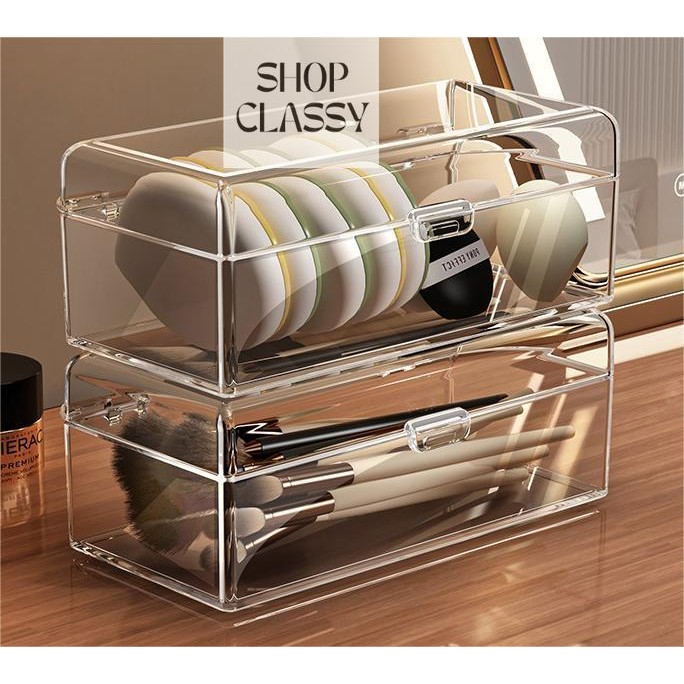 Shopclassyshop Acrylic Makeup desk makeup assistant storage box mini ...
