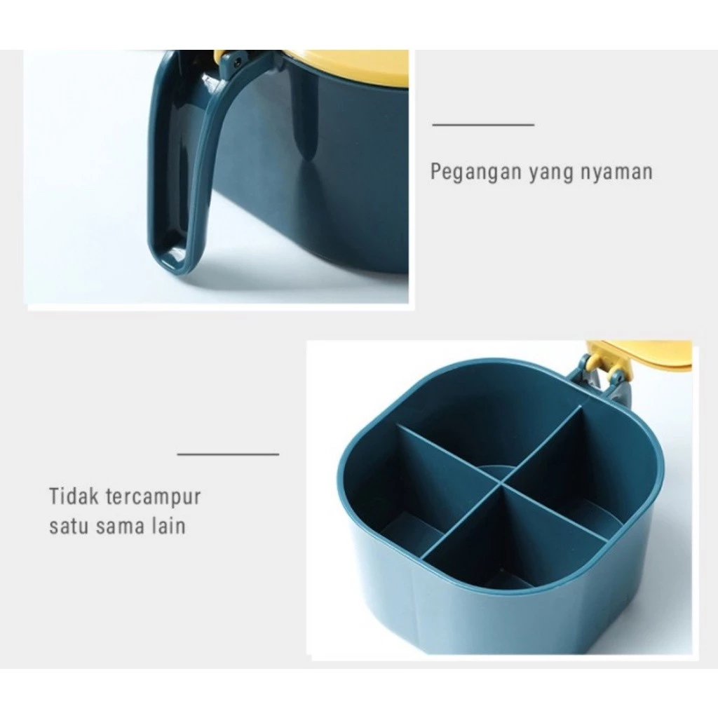(BUBBLEWRAP) TEMPAT KOTAK BUMBU DAPUR 4 SEKAT (4 IN 1) - Gambar 4